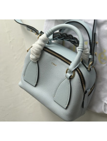 Chloe Small Daria Bag in Grained Calfskin Light Blue 2020