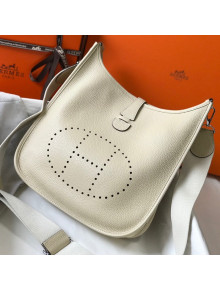 Hermes Evelyne Bag 29cm in Togo Calfskin Wool White 2021