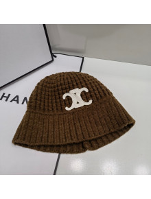 Celine Cashmere Knit Bucket Hat Brown 2021 1105109