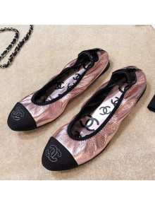 Chanel Metallic Leather Ballerinas G36166 Pink 2020