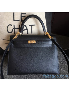 Hermes Kelly 25/28/32cm Bag in Original Epsom Leather Black/Gold Hardware 2020  (Half-Handmand) 