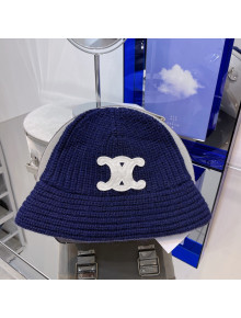 Celine Cashmere Knit Bucket Hat Blue 2021 1105112