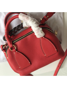 Chloe Small Daria Bag in Grained Calfskin Red 2020