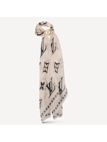 Louis Vuitton LV Crafty Bi Color Envy Stole Bandeau Scarf with LV Circle 45X160cm White 2021