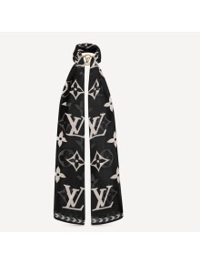 Louis Vuitton LV Crafty Bi Color Envy Stole Bandeau Scarf with LV Circle 45X160cm Black 2021