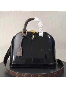 Louis Vuitton Alma PM Patent Lether Top Handle Bag M54395 Black 2019