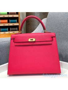 Hermes Kelly 25/28/32cm Bag in Original Epsom Leather Hot Pink/Gold Hardware 2020  (Half-Handmand) 