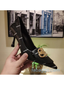 Balenciaga Allover Logo Pumps with Double B Black 2020