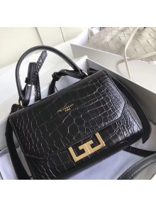 Givenchy Mini Eden Bag in Crocodile Pattern Calfskin Leather Black 2019