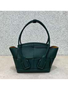 Bottega Veneta Arco Mini Bag in Grained Maxi Woven Calfskin Dark Green 2020