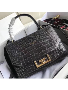 Givenchy Mini Eden Bag in Crocodile Pattern Calfskin Leather Grey 2019