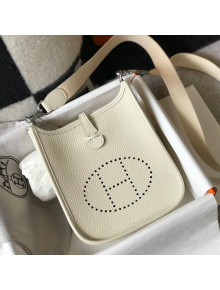 Hermes Evelyne Mini Bag 18cm in Togo Calfskin Cream White 2021