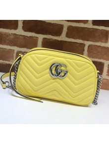 Gucci GG Marmont Matelassé Small Shoulder Bag 447632 Pastel Yellow 2020