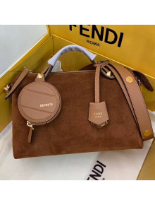 Fendi Suede By The Way Regular Boston Bag Grey Brown 2019