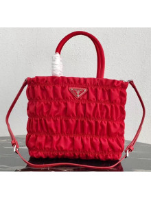 Prada Embossed Nylon Tote Bag 1BG321Red 2020