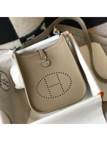 Hermes Evelyne Mini Bag 18cm in Togo Calfskin Dove Grey 2021