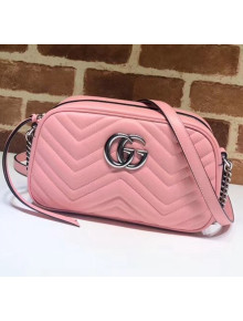 Gucci GG Marmont Matelassé Small Shoulder Bag 447632 Pastel Pink 2020