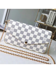 Louis Vuitton Pochette Félicie Chain Wallet WOC in Damier Azur Canvas N63106