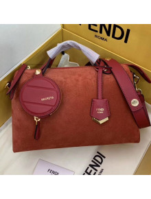 Fendi Suede By The Way Regular Boston Bag Orange Red 2019