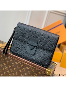 Louis Vuitton S Lock 4A Clutch in Monogram-embossed Leather M80560 Black 2021