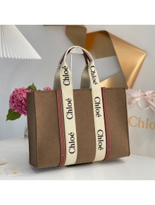 Chloe Large Woody Felt Tote Bag Light Brown 2022