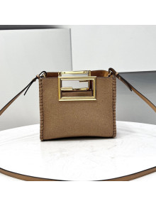 Fendi Way Flannel Small Tote Bag Beige 2021 8506S