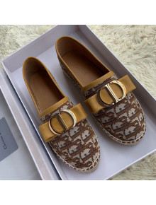 Dior CD Bow Espadrilles in Coffee Oblique Canvas 2019