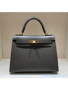 Hermes Kelly 25/28/32cm Bag in Original Epsom Leather Tinware Grey/Gold Hardware(Half-Handmand) 