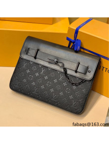 Louis Vuitton Pochette Steamer Pouch in Taurillon Monogram Leather Black M80107 2021