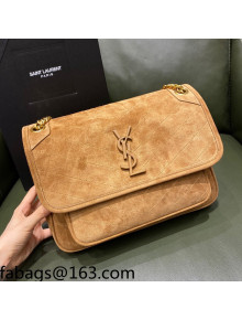 Saint Laurent Niki Medium Bag in Suede 633158 Camel Brown 2021