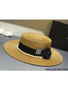 Chanel Straw Wide Brim Hat CHH31421 2022 