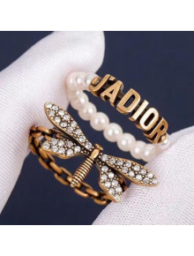 Dior J'Adior Bee Ring Set Aged Gold 2021