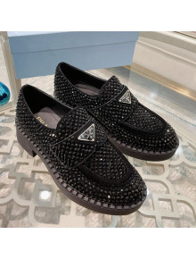 Prada Crystal Allover Loafers Black 2021