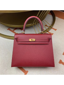 Hermes Kelly 25cm Original Epsom Leather Bag Red 