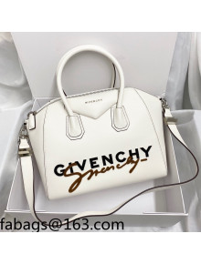 Givenchy Small Antigona Bag in Embroidered Smooth Calfskin White 2021