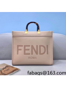 Fendi Sunshine Medium Shopper Tote Bag in Light Pink Leather 2021 8266