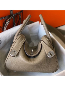 Hermes Mini Lindy 21cm in Original Calf Leather Dove Grey 2019