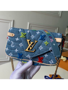 Louis Vuitton Denim New Wave Chain Pochette Pouch M67531 Denim Blue 2019