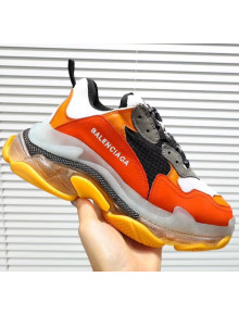 Balenciaga Triple S Clear Outsole Sneakers Orange/Black/Grey 2019