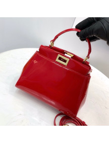 Fendi Peekaboo Mini Patent Leather Bag Apple Red 2021 2590