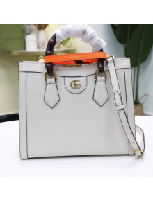 Gucci Diana Leather Small Tote Bag 660195 White 2021