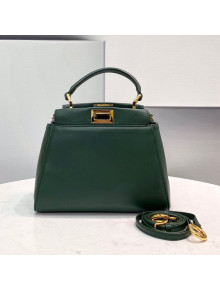 Fendi Peekaboo Mini Lambskin Bag Dark Green 2021 2590