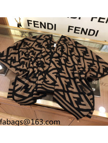 Fendi Wool Cashmere FF Shawl/Cape Brown 2021 01