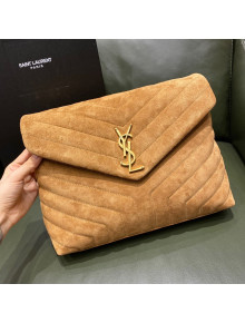 Saint Laurent Loulou Large Bag in "Y" Suede 459749 Camel Brown 2021