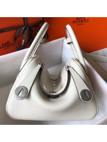 Hermes Mini Lindy 21cm in Original Calf Leather White 2019