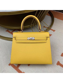 Hermes Kelly 25cm Original Epsom Leather Bag Yellow