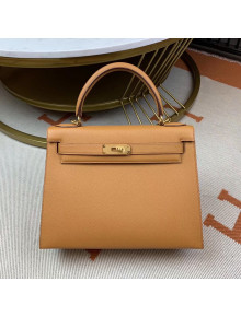 Hermes Kelly 25cm Original Epsom Leather Bag Caramel