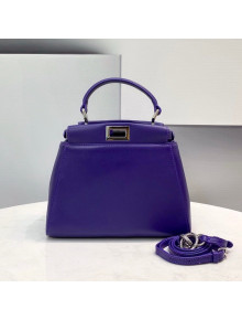 Fendi Peekaboo Mini Lambskin Bag Violet Purple 2021 2590