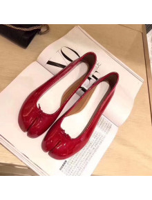 Maison Margiela Patent Leather Flats Tabi Ballet Red 2019