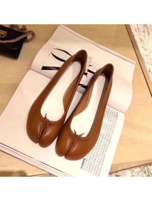 Maison Margiela Soft Lambskin Flat Tabi Ballet Brown 2019